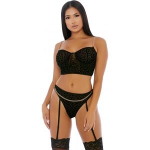 --- CHAIN ME UP BUSTIER SET NEGRO ---