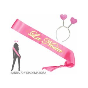 1 LA NOVIA PACK BANDA Y DIADEMA CORAZON PURPURINA