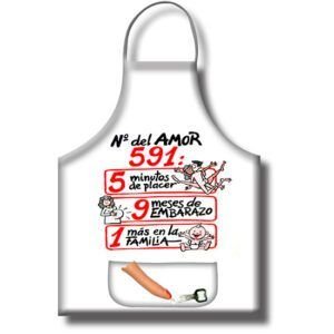 DELANTAL NUMERO DEL AMOR CON ABRIDOR