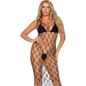 LEG AVENUE VESTIDO LARGO DE RED HEXI