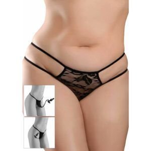 CROTCHLESS PLEASUREPEARL XL-2XL - NEGRO