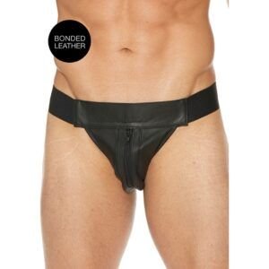 PLAIN FRONT WITH ZIP JOCK - NEGRO