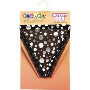 TANGA CHICA RASO LUNARES PLATEADO