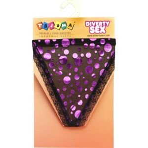 TANGA CHICA RASO LUNARES FUSCIA