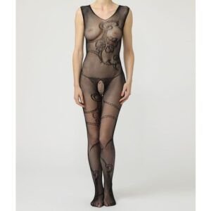 JACQUIE & MICHEL: BABYDOLL EN TELA RED NEGRO