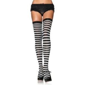 LEG AVENUE MEDIAS OPACAS A RAYAS NEGRO-BLANCO
